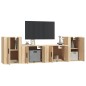 Set di Mobili Porta TV 4 pz Rovere Sonoma in Legno Multistrato Set di Mobili Porta TV 4 pz Rovere Sonoma in Legno Multistrato