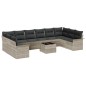 vidaXL Set di divani da giardino 11 pezzi con cuscini grigi in rattan sintetico