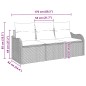 vidaXL Set di divani da giardino a 3 pezzi con cuscini grigi in polyrattan.
