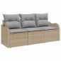 vidaXL Set da Giardino in 3 Pezzi con Cuscini Beige in Polirattan