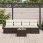 vidaXL Set di divano da giardino 5 pezzi con cuscini in rattan sintetico marrone