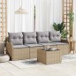 vidaXL Set di divani da giardino 5 pezzi con cuscini beige in rattan sintetico. vidaXL Set di divani da giardino 5 pezzi con cuscini beige in rattan sintetico.