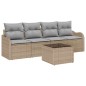 vidaXL Set di divani da giardino 5 pezzi con cuscini beige in rattan sintetico. vidaXL Set di divani da giardino 5 pezzi con cuscini beige in rattan sintetico.