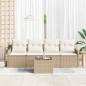 vidaXL Set di divani da giardino a 5 pezzi con cuscini beige in polirattan