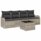 vidaXL Set giardino 5 pezzi con cuscini grigio chiaro in rattan sintetico