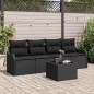 vidaXL Set divani da giardino 5 pezzi con cuscini in rattan sintetico nero