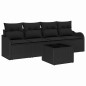 vidaXL Set divani da giardino 5 pezzi con cuscini in rattan sintetico nero
