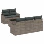 vidaXL Set di divani da giardino a 6 pezzi con cuscini grigi in polirattan
