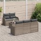 vidaXL Set di divani da giardino a 6 pezzi con cuscini grigi in polirattan