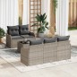 vidaXL Set di divano da giardino 6 pezzi con cuscini grigio chiaro in rattan sintetico