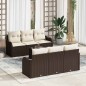 vidaXL Set divano da giardino 7 pezzi con cuscini Rattan marrone