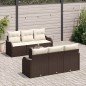vidaXL Set divano da giardino 7 pezzi con cuscini Rattan marrone