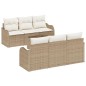 vidaXL Set Divano da Giardino a 7 Pezzi con Cuscini Beige Polyrattan vidaXL Set Divano da Giardino a 7 Pezzi con Cuscini Beige Polyrattan