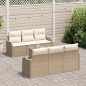 vidaXL Set Divano da Giardino a 7 Pezzi con Cuscini Beige Polyrattan vidaXL Set Divano da Giardino a 7 Pezzi con Cuscini Beige Polyrattan