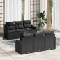 vidaXL Set di divani da giardino a 7 pezzi con cuscini neri in polyrattan