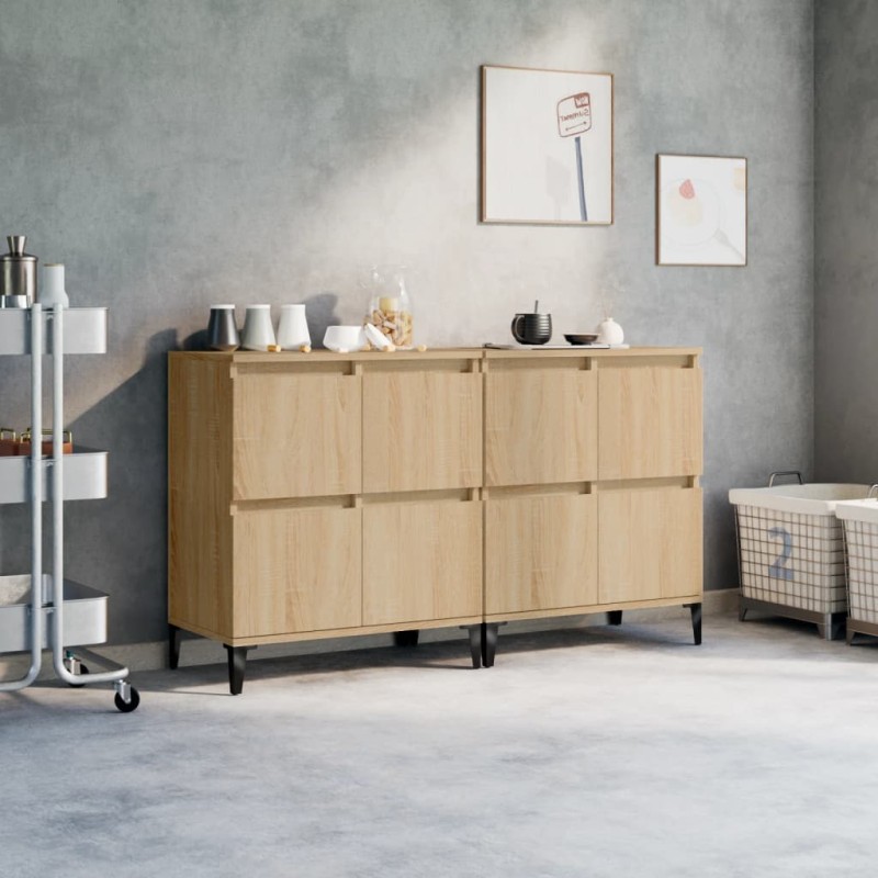 vidaXL Credenze 2pz Rovere Sonoma 60x35x70 cm in Legno Multistrato vidaXL Credenze 2pz Rovere Sonoma 60x35x70 cm in Legno Multistrato