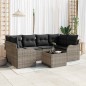 Set di Divani da Giardino vidaXL 7 Pezzi con Cuscini Rattan Sintetico Grigio Set di Divani da Giardino vidaXL 7 Pezzi con Cuscini Rattan Sintetico Grigio
