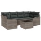Set di Divani da Giardino vidaXL 7 Pezzi con Cuscini Rattan Sintetico Grigio Set di Divani da Giardino vidaXL 7 Pezzi con Cuscini Rattan Sintetico Grigio