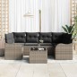 Set di Divani da Giardino vidaXL 7 Pezzi con Cuscini Rattan Sintetico Grigio Set di Divani da Giardino vidaXL 7 Pezzi con Cuscini Rattan Sintetico Grigio