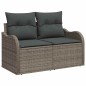 Set di Divani da Giardino vidaXL 7 Pezzi con Cuscini Rattan Sintetico Grigio Set di Divani da Giardino vidaXL 7 Pezzi con Cuscini Rattan Sintetico Grigio