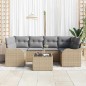 Set di Sofà da Giardino vidaXL 7 Pezzi con Cuscini - Rattan Polietilene Beige Set di Sofà da Giardino vidaXL 7 Pezzi con Cuscini - Rattan Polietilene Beige