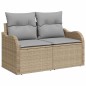 Set di Sofà da Giardino vidaXL 7 Pezzi con Cuscini - Rattan Polietilene Beige Set di Sofà da Giardino vidaXL 7 Pezzi con Cuscini - Rattan Polietilene Beige