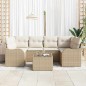 Set di Divani da Giardino vidaXL in 7 Pezzi con Cuscini in Polyrattan Beige