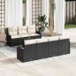 Set di Divani da Giardino 8 Pezzi con Cuscini Nero Polyrattan Set di Divani da Giardino 8 Pezzi con Cuscini Nero Polyrattan