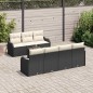 Set di Divani da Giardino 8 Pezzi con Cuscini Nero Polyrattan Set di Divani da Giardino 8 Pezzi con Cuscini Nero Polyrattan