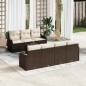 Set Divano da Giardino vidaXL 8 Pezzi con Cuscini Marrone Polyrattan Set Divano da Giardino vidaXL 8 Pezzi con Cuscini Marrone Polyrattan