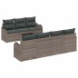 Set di divani da giardino vidaXL 8 pezzi con cuscini in grigio polyrattan Set di divani da giardino vidaXL 8 pezzi con cuscini in grigio polyrattan