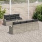 vidaXL Set divano da giardino 8 pezzi con cuscini grigio chiaro in polyrattan