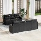 Set di Divani da Giardino vidaXL 8 Pezzi con Cuscini Nero Polyrattan