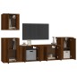 Set Mobili Porta TV 5 pz Rovere Marrone in Legno Multistrato Set Mobili Porta TV 5 pz Rovere Marrone in Legno Multistrato
