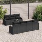 Set di Divani da Giardino vidaXL 8 Pezzi con Cuscini Nero Polyrattan