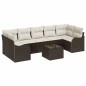 Set di divani da giardino vidaXL 8 pezzi con cuscini marrone polyrattan