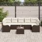 Set di divani da giardino vidaXL 8 pezzi con cuscini marrone polyrattan