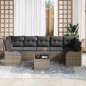 Set da giardino vidaXL a 8 pezzi con cuscini grigi in polyrattan Set da giardino vidaXL a 8 pezzi con cuscini grigi in polyrattan