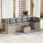Set Divano da Giardino vidaXL 8 Pezzi con Cuscini Beige Polyrattan