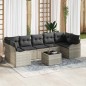Set divano da giardino vidaXL 8 pezzi con cuscini grigio chiaro in polyrattan Set divano da giardino vidaXL 8 pezzi con cuscini grigio chiaro in polyrattan