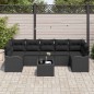 Set di Divani da Giardino vidaXL 8 Pezzi con Cuscini Nero Polyrattan