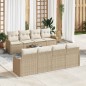 Set di divani da giardino vidaXL da 9 pezzi con cuscini beige in polyrattan