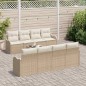 Set di divani da giardino vidaXL da 9 pezzi con cuscini beige in polyrattan