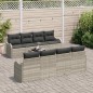 Set di Divani da Giardino vidaXL 9 Pezzi Grigio Chiaro Rattan Poliestere