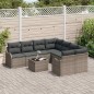 Set Divano da Giardino vidaXL 9 Pezzi con Cuscini Grigio Polyrattan