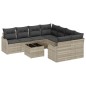 Set da giardino vidaXL 9 pezzi con cuscini grigio chiaro polyrattan