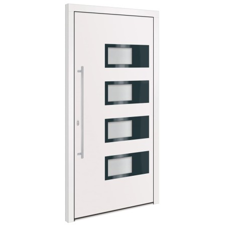vidaXL Porta Ingresso Bianca 110x210 cm in Alluminio e PVC