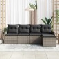 vidaXL Set divano da giardino 5 pezzi con cuscini in rattan grigio