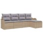 vidaXL Set di divani da giardino di 5 pezzi con cuscini in rattan polietilene beige