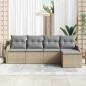 vidaXL Set di divani da giardino di 5 pezzi con cuscini in rattan polietilene beige